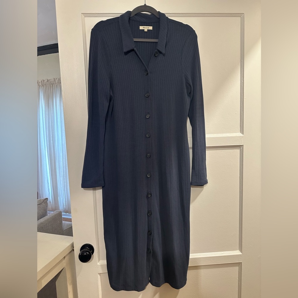 Madewell Navy Long Sleeve Dress